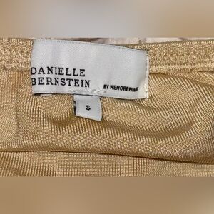 Danielle Bernstein Metallic Gold Skirt & Cropped Top